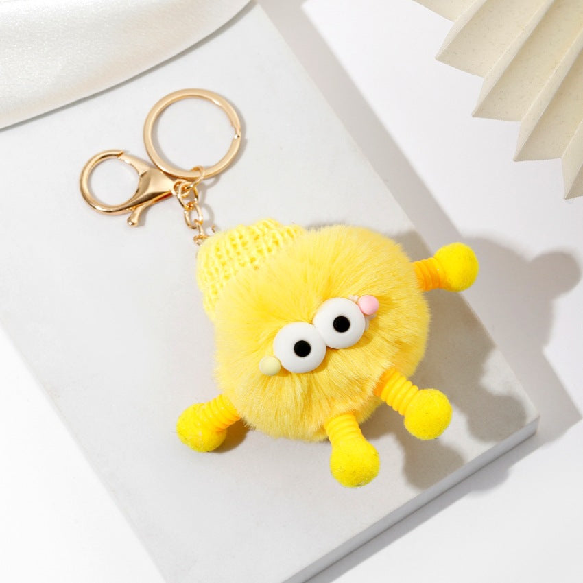 Wholesale Cute Wool Hat Small Coal Ball Keychain